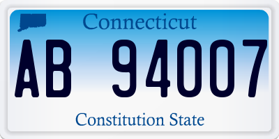 CT license plate AB94007