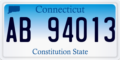 CT license plate AB94013