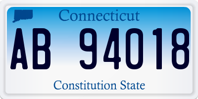 CT license plate AB94018