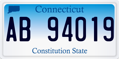 CT license plate AB94019