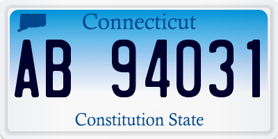 CT license plate AB94031