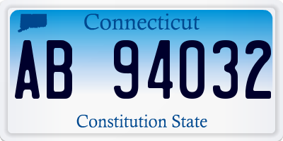 CT license plate AB94032