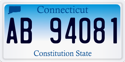 CT license plate AB94081