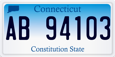 CT license plate AB94103