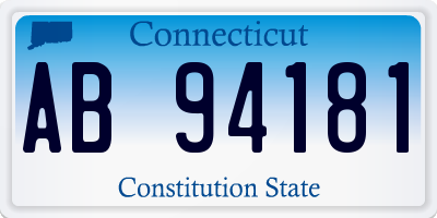 CT license plate AB94181