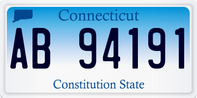 CT license plate AB94191