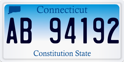 CT license plate AB94192