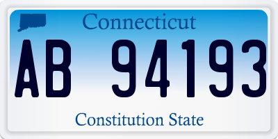 CT license plate AB94193