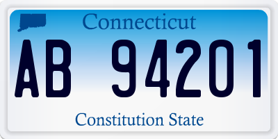 CT license plate AB94201