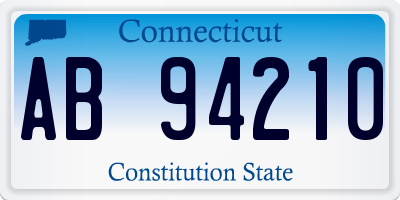 CT license plate AB94210