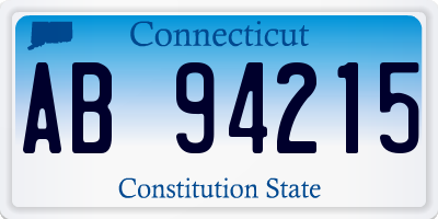 CT license plate AB94215