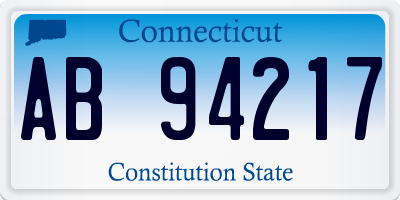 CT license plate AB94217