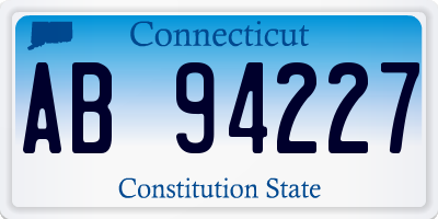 CT license plate AB94227