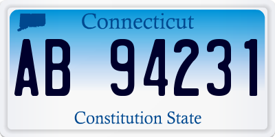 CT license plate AB94231