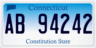 CT license plate AB94242