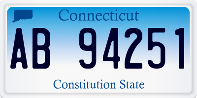 CT license plate AB94251