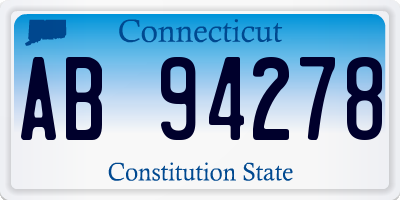 CT license plate AB94278