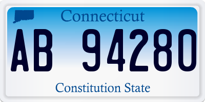 CT license plate AB94280
