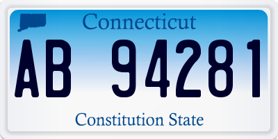 CT license plate AB94281