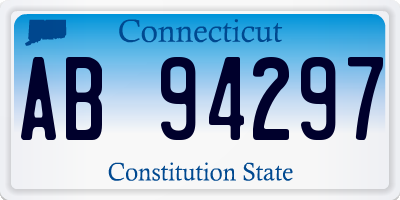 CT license plate AB94297