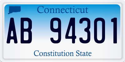 CT license plate AB94301