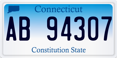 CT license plate AB94307