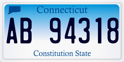CT license plate AB94318