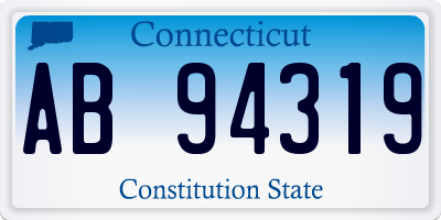 CT license plate AB94319
