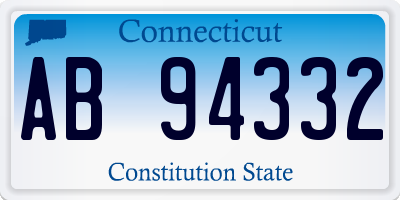 CT license plate AB94332