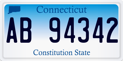CT license plate AB94342