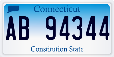 CT license plate AB94344