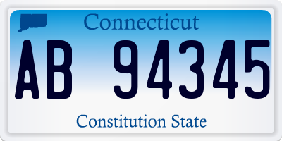 CT license plate AB94345