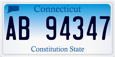 CT license plate AB94347