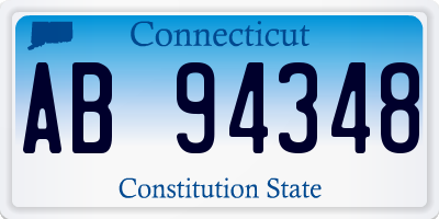 CT license plate AB94348