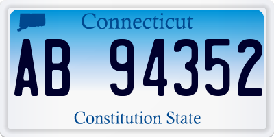 CT license plate AB94352