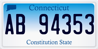 CT license plate AB94353
