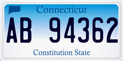 CT license plate AB94362