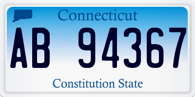 CT license plate AB94367