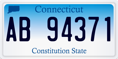 CT license plate AB94371