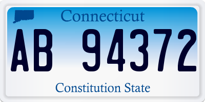 CT license plate AB94372