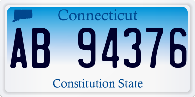 CT license plate AB94376