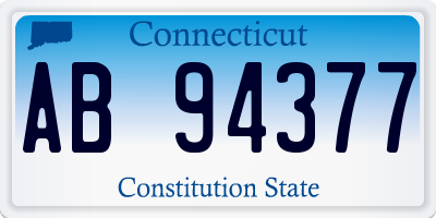 CT license plate AB94377