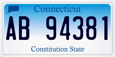 CT license plate AB94381