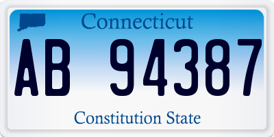 CT license plate AB94387