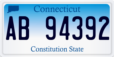 CT license plate AB94392