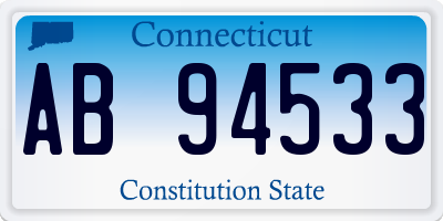 CT license plate AB94533