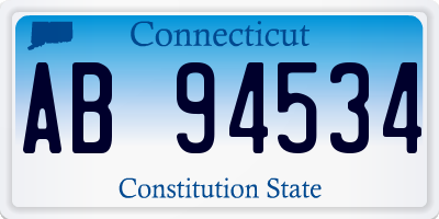 CT license plate AB94534