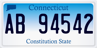 CT license plate AB94542