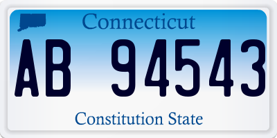 CT license plate AB94543