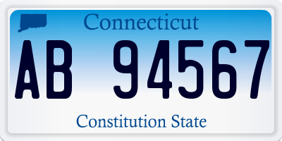 CT license plate AB94567